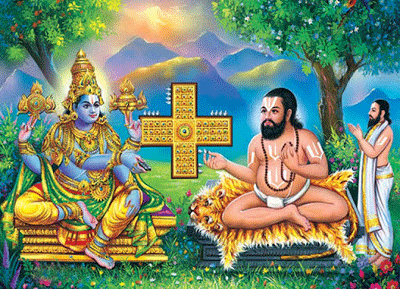 Bairagi Sri Bavaji Hatiramji plying dice with Lord Balaji