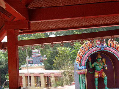 view of Entrance arch from top of the rock Sri Mahaveera Temple, V.O.C.Park, Erode