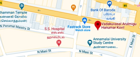 North Masi Street, North Veli Street and vadukku vasal Hanuar kovil, Madurai